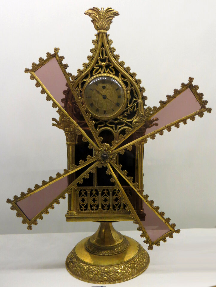 clock with windmill