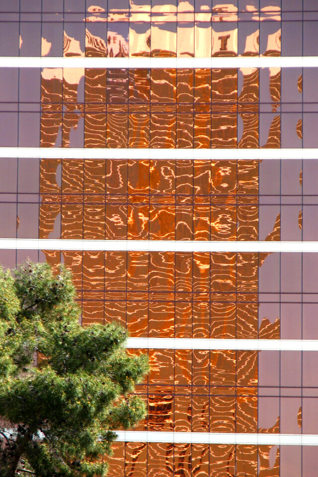 golden building reflection