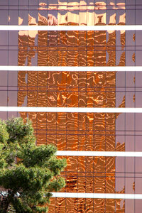 golden building reflection photo