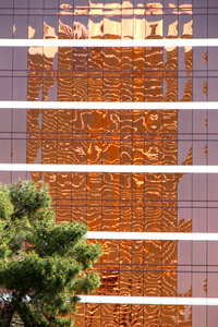 golden building reflection