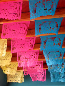 Day of the Dead flags in Oaxaca photo