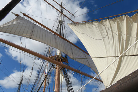 ship sails closeup photo