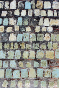 wall with bluish stones photo