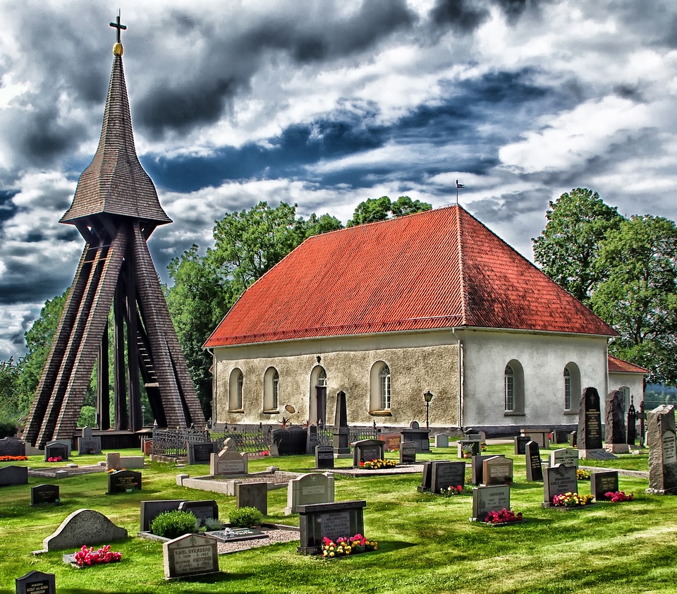 Sky clouds cemetery photo