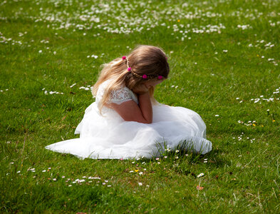 Sulking bridesmaid photo