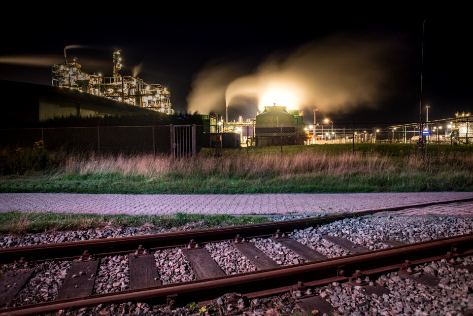 Tracks near the factory
