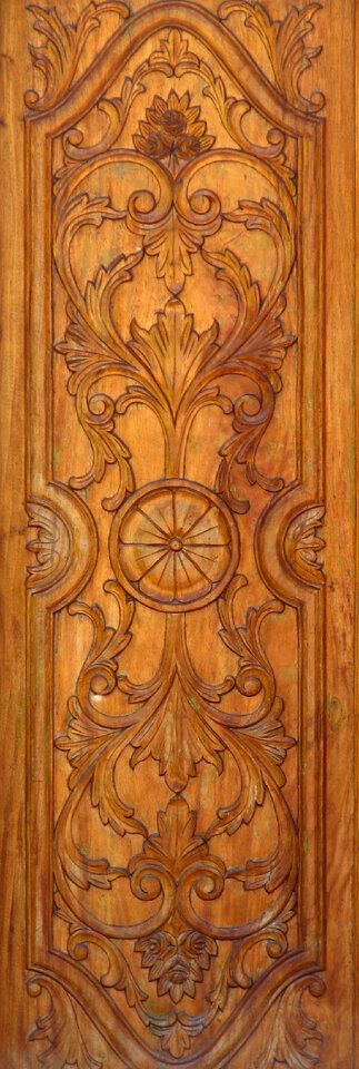 wood door with design