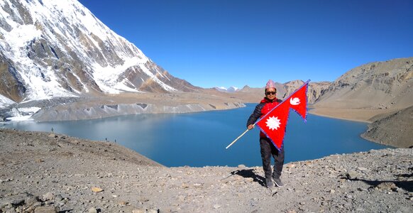 Nepali at Tilicho Lake photo