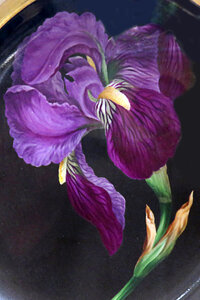 painted iris on plate