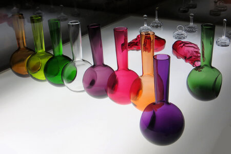 multicolored flasks photo