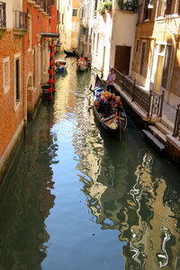 canal in Venice with gondola photo