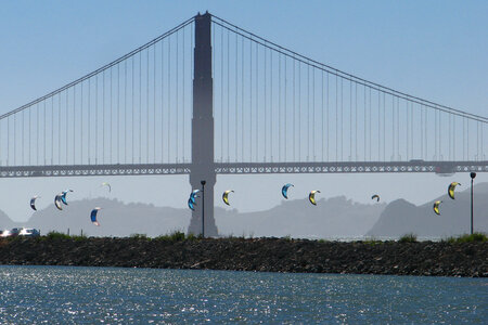 bridge with crescent kites photo