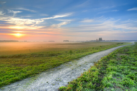 Foggy bicycle path
