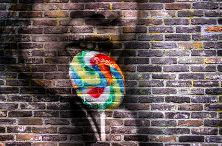 Lolipop brick wall photo