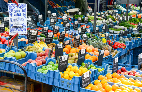 Fruit and vegetable stand photo