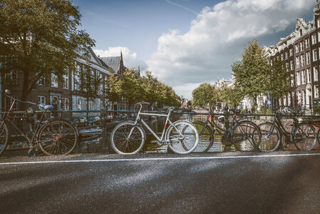 Parked bicycles Amsterdam photo