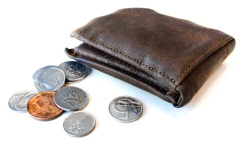 Wallet with coins photo