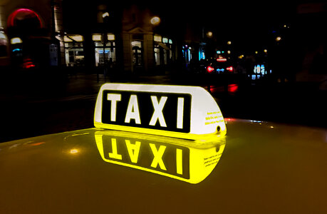 Taxi at night photo