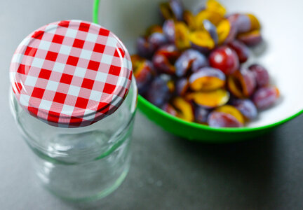 Making jam from plums