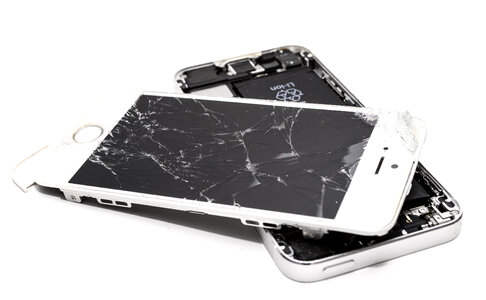 Smashed smartphone