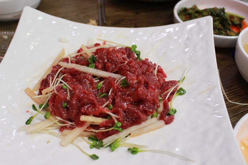 Snacks beef raw meat