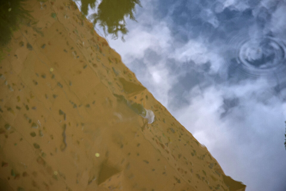 Climber in reflection