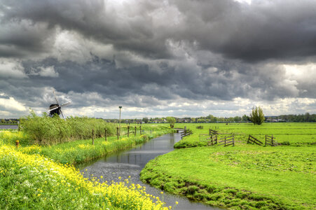 Dutch landscape with mill