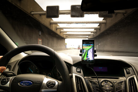 Driving with navigation photo