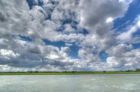 River with clouds photo