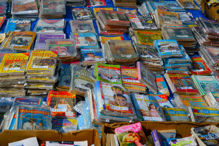 Magazines at the flea market photo
