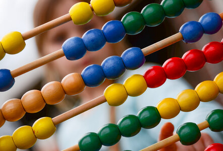 Child with abacus photo