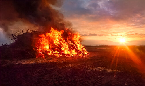 Easter fire at sunset