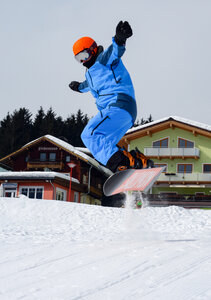 Snowboard jump photo