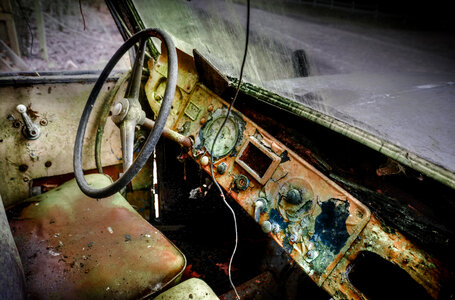Deteriorated dashboard in a car photo