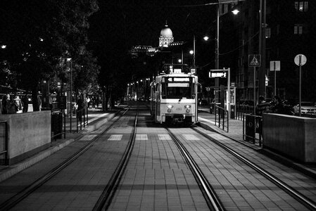 Tram stop in Budapest photo