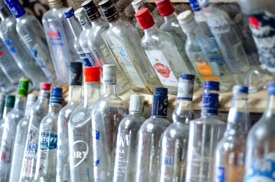 Washed up bottles photo