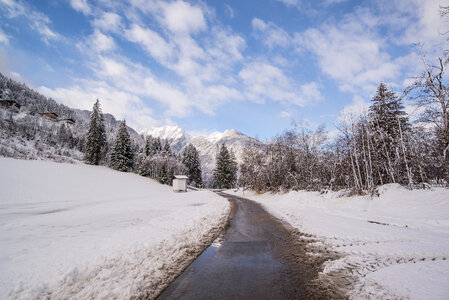 Road in the winter in Austria photo