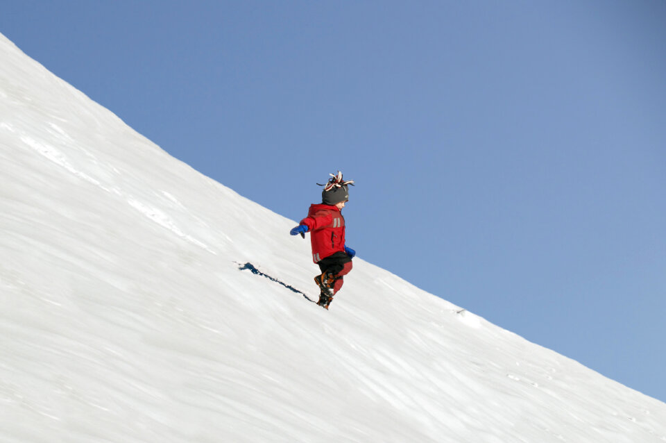 Boy in Snow photo