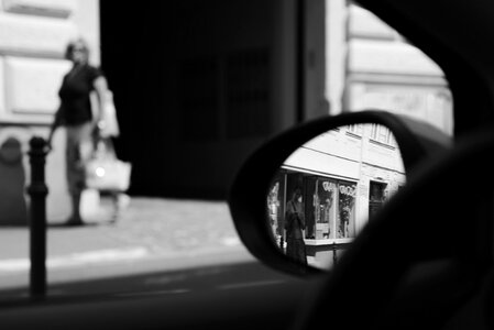 Woman in the mirror photo