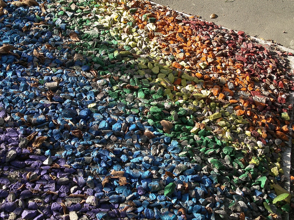 Rainbow colored scattering mosaic