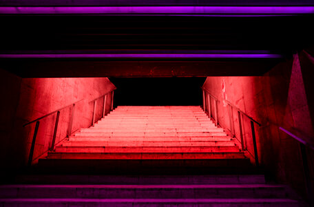 Illuminated stairs photo