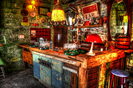 Ruin bar in Budapest photo