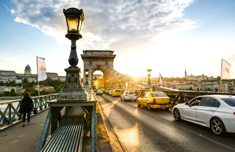 Chain bridge in Budapest photo