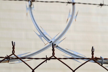 barbed wire close up photo