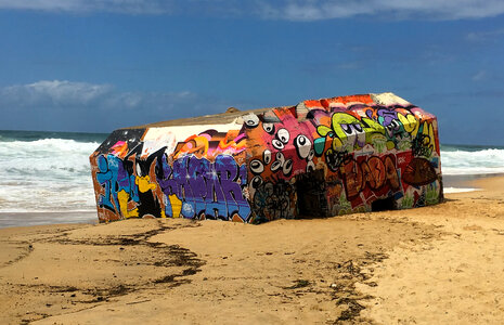 Beach Art on sunken WW2 Bunker photo