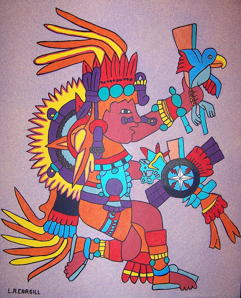 Aztec god painting incas
