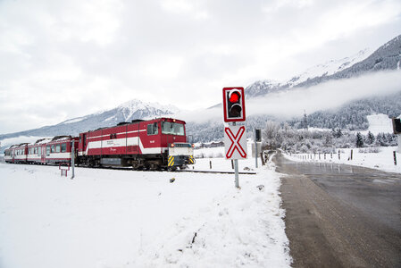 Train in the winter photo