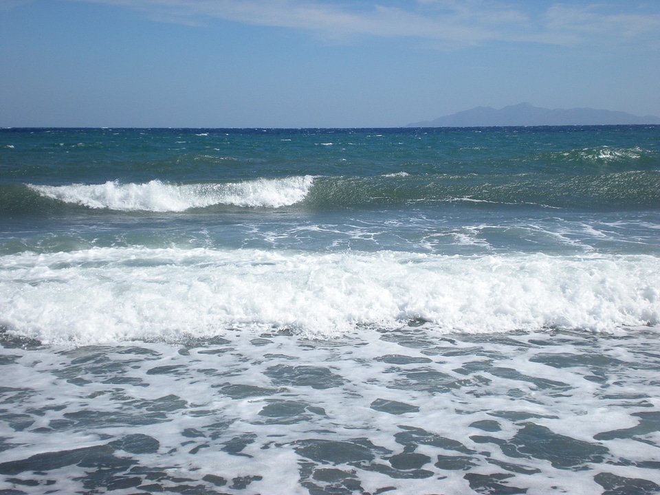 Greek island greece waves