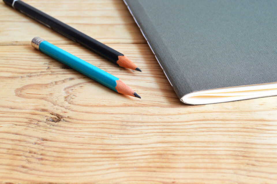 Sketchbook and pencils