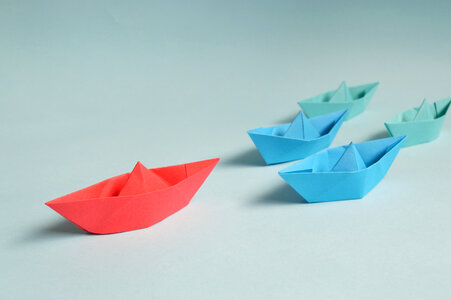 Origami ships photo